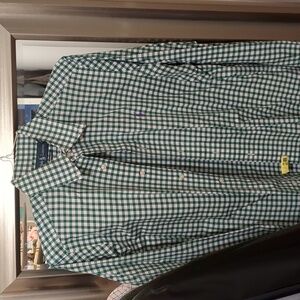 Ralph Lauren green checkered button down M